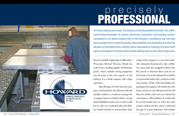 Howard Precision Metals Precisely Professional